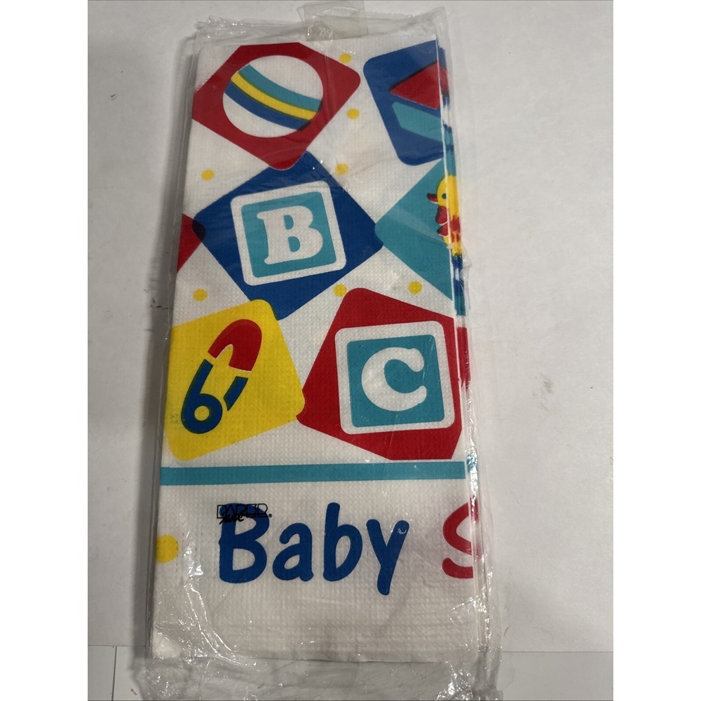 New/SEALED Vintage 1990's Baby Shower Disposable Paper Tablecloth